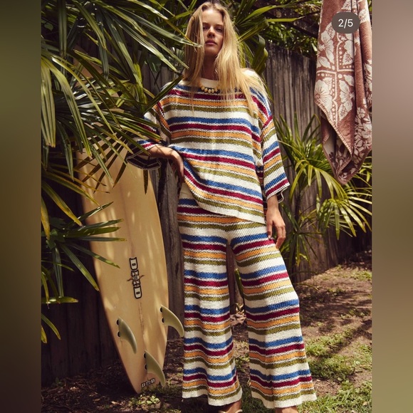 Free People Pants - Free People Over The Rainbow Sweater Set -S NWT